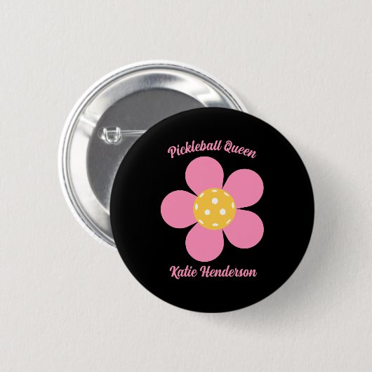 Retro Mod 70s Ckleball Flower D Button (Vorne & Hinten)