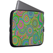 Retro Mod abstrakte Kreise, grün und orange rot Laptopschutzhülle (Vorne Rechts)