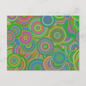 Retro Mod abstrakte Kreise, grün und orange rot Postkarte (Vorderseite)