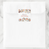 Retro Mod Art Beach Kiesel Dots Geburtstagsaufkleb Quadratischer Aufkleber (Tasche)