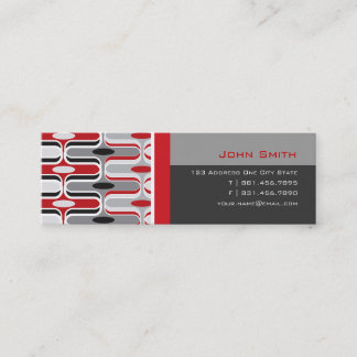 Retro Mod Art Deco Zig Zag Funky Pattern Rot Schwa Mini Visitenkarte