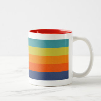 Retro Mod Beach Streifen Zweifarbige Tasse