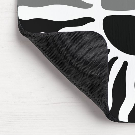 Retro Mod Black and White Sunburst Geometric Mouse Mousepad (Ecke)