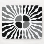 Retro Mod Black and White Sunburst Geometric Mouse Mousepad (Vorne)