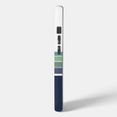 Retro/Mod blau und grün gestreift Case-Mate iPhone Hülle (Rückseite / Links)