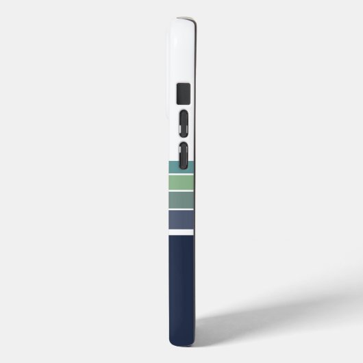 Retro/Mod blau und grün gestreift Case-Mate iPhone Hülle (Rückseite / Links)