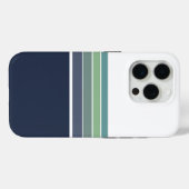 Retro/Mod blau und grün gestreift Case-Mate iPhone Hülle (Rückseite (Horizontal))