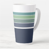 Retro/Mod blau und grün gestreift Milchtasse (Rechte Ecke)