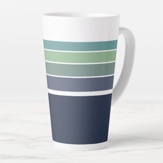 Retro/Mod blau und grün gestreift Milchtasse (Rechte Ecke)