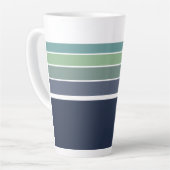 Retro/Mod blau und grün gestreift Milchtasse (Linke Ecke)