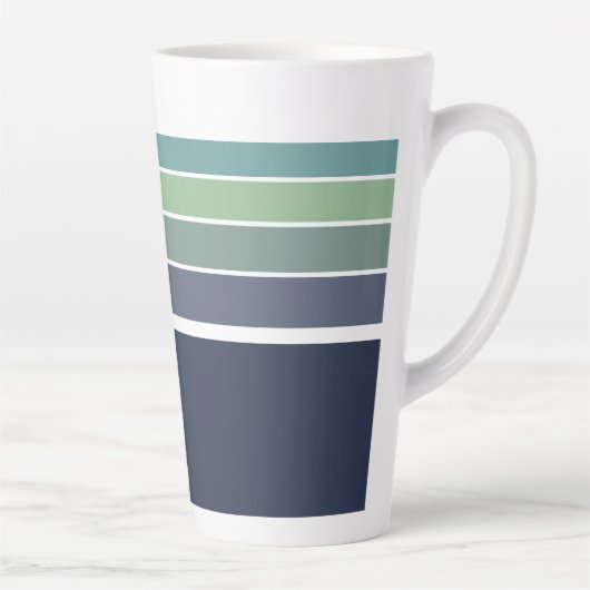 Retro/Mod blau und grün gestreift Milchtasse (Rechts)