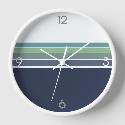 Retro/Mod blau und grün gestreift Uhr (Vorderseite)
