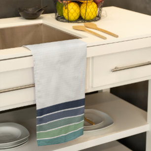 Retro/Mod Blau und Grün "Surfboard" gestrichen Geschirrtuch