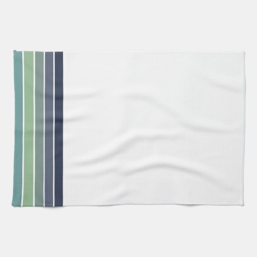 Retro/Mod Blau und Grün "Surfboard" gestrichen Geschirrtuch (Horizontal)