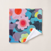 Retro-Mod-Blume Badhandtuch Set (Waschlappen)