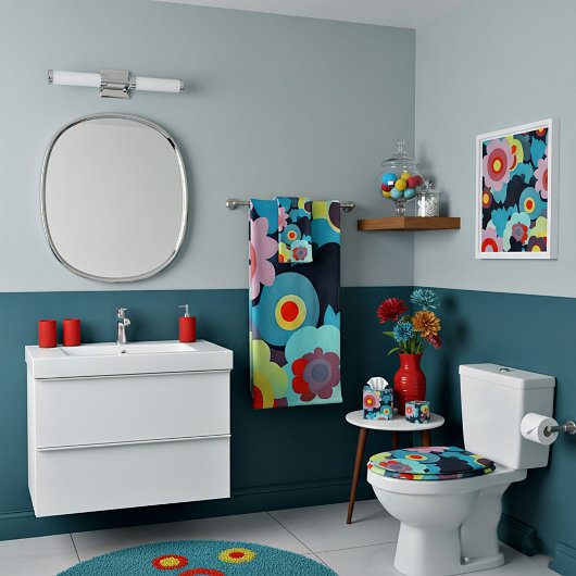 Retro-Mod-Blume Badhandtuch Set