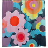 Retro-Mod-Blume Duschvorhang (Vorderseite)