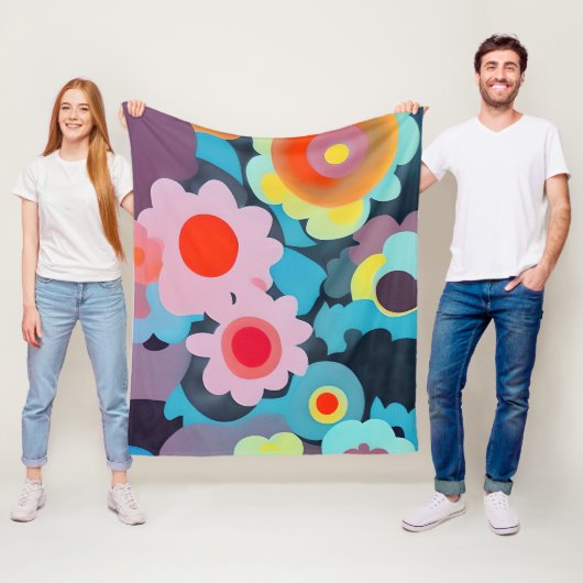 Retro-Mod-Blume Fleecedecke (Beispiel)