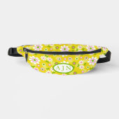 Retro-Mod-Blume Gelb-Weiß-Monogramm Bauchtasche (Vorderseite)