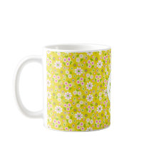 Retro-Mod-Blume Gelb-Weiß-Monogramm
