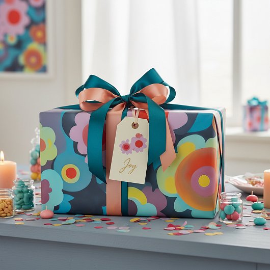 Retro-Mod-Blume Geschenkpapier