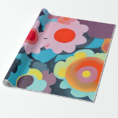 Retro-Mod-Blume Geschenkpapier (Ungerollt)
