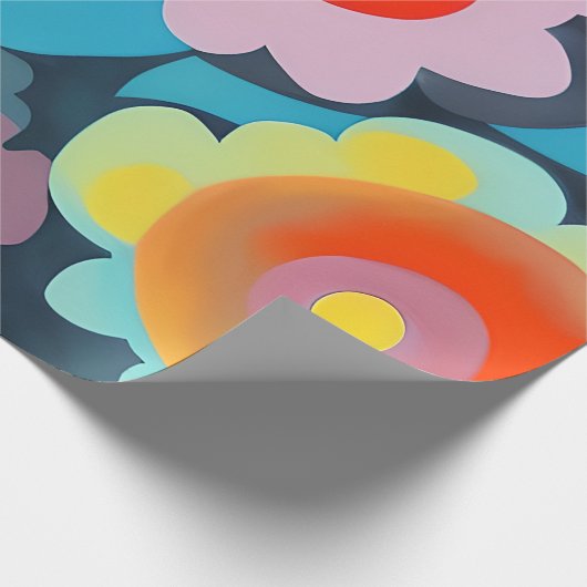 Retro-Mod-Blume Geschenkpapier (Ecke)