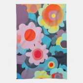 Retro-Mod-Blume Geschirrtuch (Vertikal)