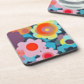 Retro-Mod-Blume Getränkeuntersetzer (Linke Seite)