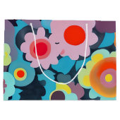 Retro-Mod-Blume Große Geschenktüte (Rückseite)