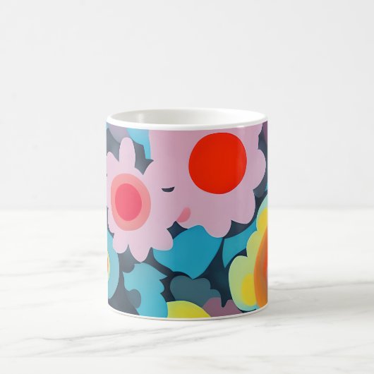 Retro-Mod-Blume Kaffeetasse (Mittel)