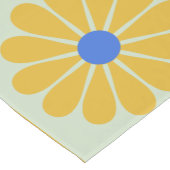 Retro-Mod-Blume Muster in Blau und Gelb Kurzer Tischläufer (Ecke)