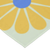 Retro Mod Blume Muster in Blau und Gelb Tischdecke (Schrägansicht)