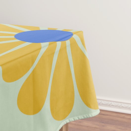 Retro Mod Blume Muster in Blau und Gelb Tischdecke (Beispiel)