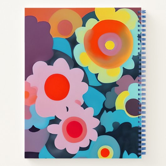 Retro-Mod-Blume Notizblock (Rückseite)