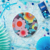 Retro-Mod-Blume Pappteller (Party)