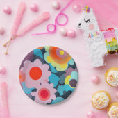 Retro-Mod-Blume Pappteller (Party)