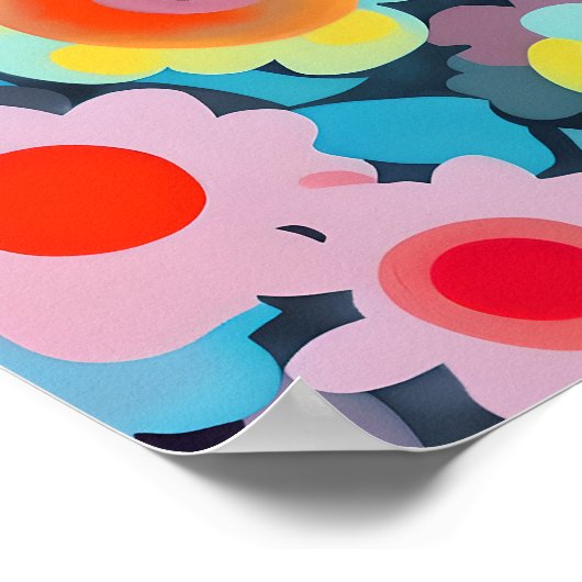 Retro-Mod-Blume Poster (Ecke)