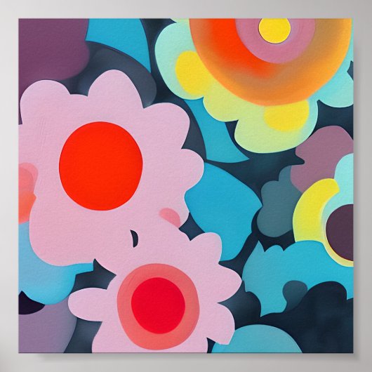 Retro-Mod-Blume Poster (Vorne)