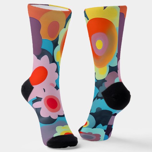 Retro-Mod-Blume Socken (Gewinkelt)