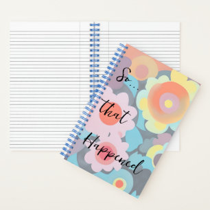Retro-Mod-Blumen benutzerdefiniertes Journal Notizblock
