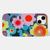 Retro-Mod-Blumen Case-Mate iPhone Hülle (Rückseite (Horizontal))