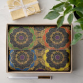 Retro-Mod-Blumen-Digitalkunstmuster-Design Seidenpapier (Geschenk)