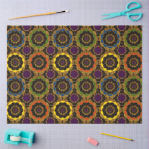 Retro-Mod-Blumen-Digitalkunstmuster-Design Seidenpapier