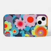 Retro-Mod-Blumen iPhone Hülle (Rückseite (Horizontal))