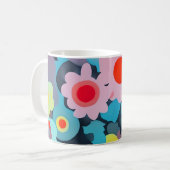 Retro-Mod-Blumen Kaffeetasse (Vorderseite Links)