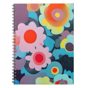 Retro-Mod-Blumen Notizblock