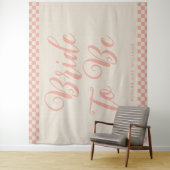 Retro-Mod-Braut als Brautparty-Hintergrund Wandteppich (Beispiel)