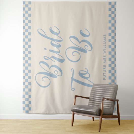 Retro-Mod-Braut als Brautparty-Hintergrund Wandteppich (Beispiel)