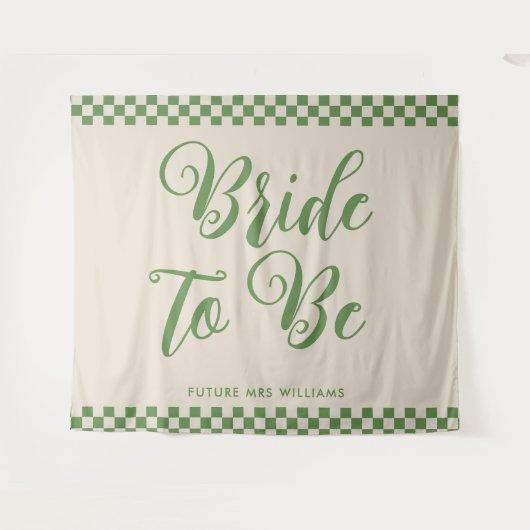 Retro-Mod-Braut als Brautparty-Hintergrund Wandteppich (Vorderseite (Horizontal))